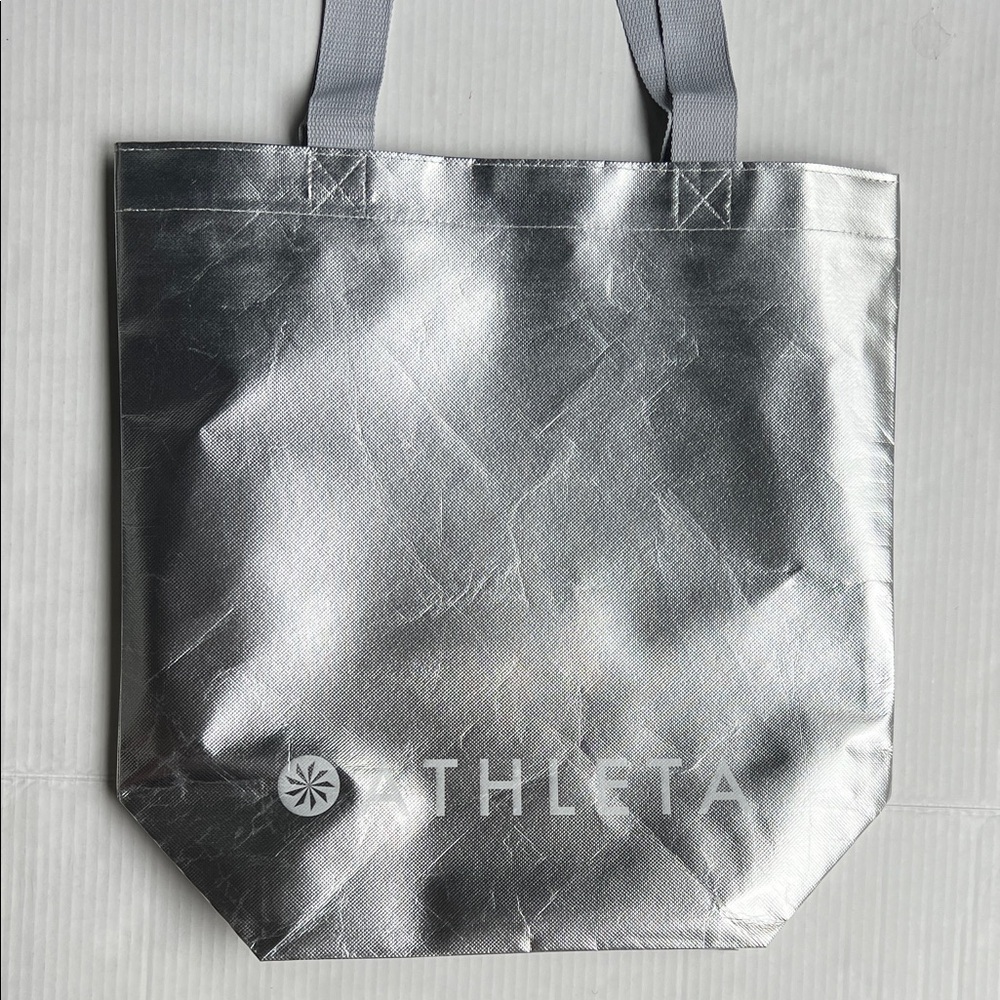Athleta Metallic Silver Tote Bag - Picture 1 of 5